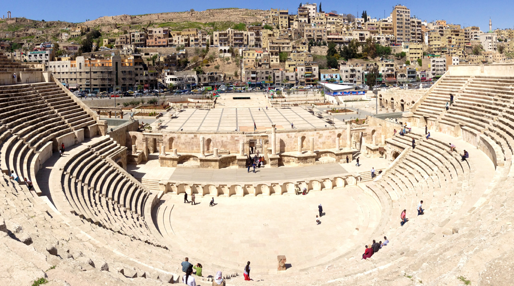 roman, architecture, amphitheater, amman